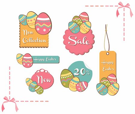 flowers on sale - Easter painting egg sales set background. Vector file layered for easy manipulation and custom coloring. Stock Photo - Budget Royalty-Free & Subscription, Code: 400-05946884