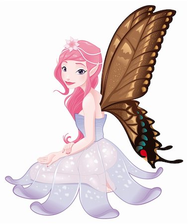 Young fairy. Funny cartoon and vector isolated character. Photographie de stock - Aubaine LD & Abonnement, Code: 400-05946914