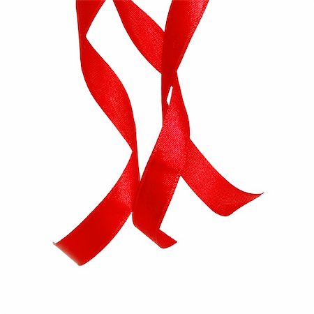 design element party - Red ribbons isolated on white background Stock Photo - Budget Royalty-Free & Subscription, Code: 400-06064198
