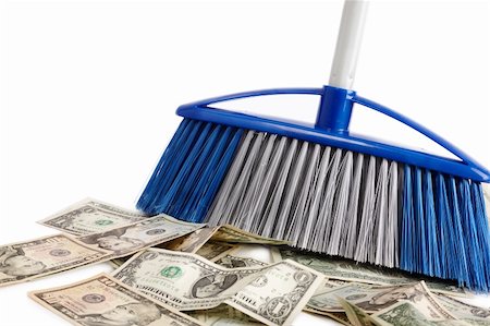 simsearch:695-05776758,k - dollar sweeper isolated on white , selective focus Stock Photo - Budget Royalty-Free & Subscription, Code: 400-06064381