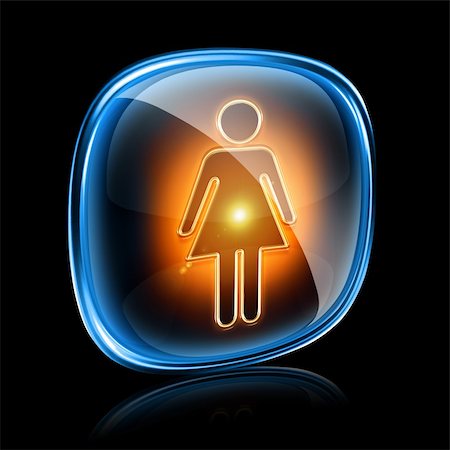 woman icon neon, isolated on black background Photographie de stock - Aubaine LD & Abonnement, Code: 400-06064393