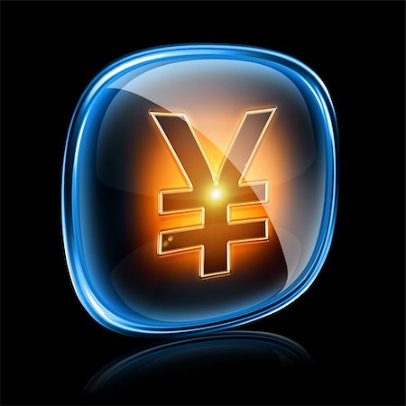 financial highlights - Yen icon neon, isolated on black background Stock Photo - Budget Royalty-Free & Subscription, Code: 400-06064409