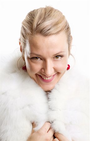 simsearch:400-05881632,k - woman with furs against white background Stock Photo - Budget Royalty-Free & Subscription, Code: 400-06064601