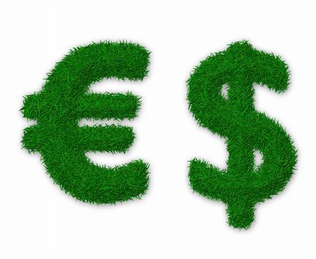 simsearch:400-06062275,k - Illustration of euro and dollar signs made of grass Stockbilder - Microstock & Abonnement, Bildnummer: 400-06064976