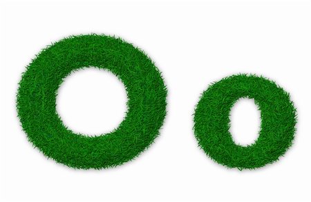 Illustration of capital and lowercase letter O made of grass Stock Photo - Budget Royalty-Free & Subscription, Code: 400-06064978