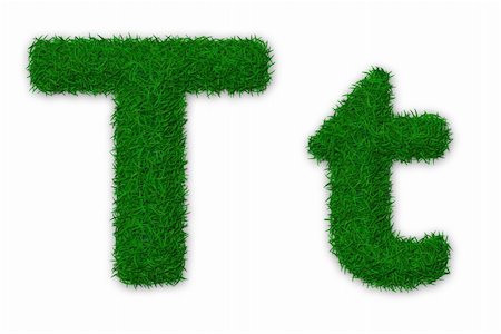 Illustration of capital and lowercase letter T made of grass Stock Photo - Budget Royalty-Free & Subscription, Code: 400-06064984