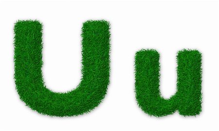 Illustration of capital and lowercase letter U made of grass Stock Photo - Budget Royalty-Free & Subscription, Code: 400-06064985