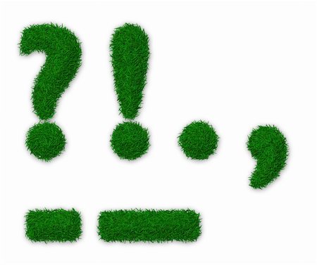 simsearch:400-06062404,k - Illustration of punctuation marks made of grass Foto de stock - Super Valor sin royalties y Suscripción, Código: 400-06064980