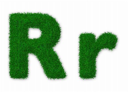 Illustration of capital and lowercase letter R made of grass Stock Photo - Budget Royalty-Free & Subscription, Code: 400-06064982