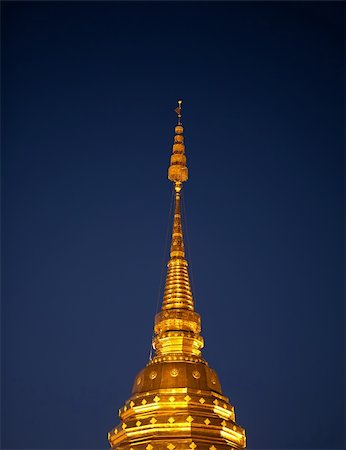 Golden roof of stupa in Doi Suthep Wat in Chiang Mai Stock Photo - Budget Royalty-Free & Subscription, Code: 400-06065094
