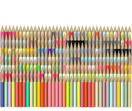 dimetric 3d render of pencil in different color Stock Photo - Budget Royalty-Free & Subscription, Code: 400-06065112