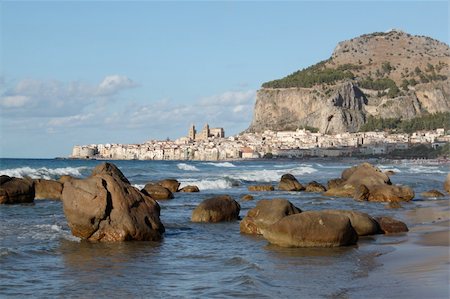 Landscape on the beach to the sea, Palermo Sicily Stockbilder - Microstock & Abonnement, Bildnummer: 400-06065507