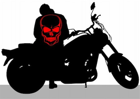 Vector drawing a big road motorcycle Stock Photo - Budget Royalty-Free & Subscription, Code: 400-06065603