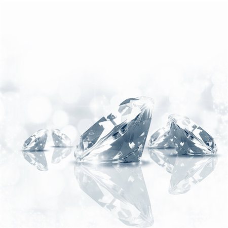 diamonds white background - Luxury  background of diamond in blue tone Stock Photo - Budget Royalty-Free & Subscription, Code: 400-06065705