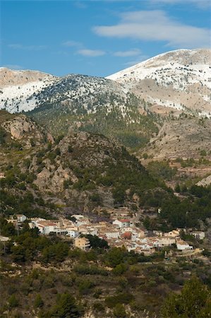 simsearch:400-06083036,k - The tiny village of Abdet, Alicante, Spain, after winter snowfall Stock Photo - Budget Royalty-Free & Subscription, Code: 400-06065879