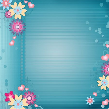 simsearch:400-06557550,k - Greeting card background with flowers , hearts Stock Photo - Budget Royalty-Free & Subscription, Code: 400-06065955