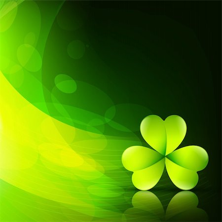 pinnacleanimates (artist) - stylish green saint patrick's leaf with space for your text Stockbilder - Microstock & Abonnement, Bildnummer: 400-06066011