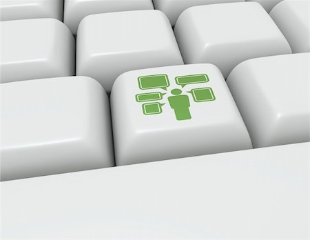 Keyboard button with an icon for social media access Stockbilder - Microstock & Abonnement, Bildnummer: 400-06066191