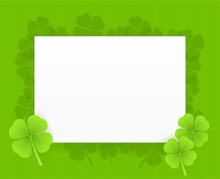 floral vector retro banner green - Saint Patrick Greeting Card Illustration on green background Stock Photo - Budget Royalty-Free & Subscription, Code: 400-06066377