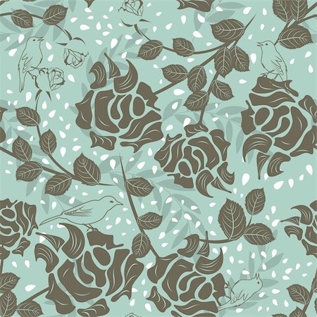 simsearch:400-05676673,k - Seamless vector floral pattern. For easy making seamless pattern just drag all group into swatches bar, and use it for filling any contours. Foto de stock - Super Valor sin royalties y Suscripción, Código: 400-06066419