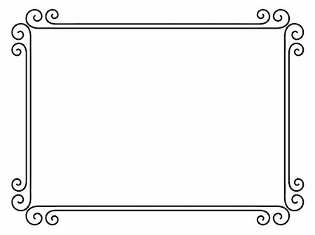 frames and borders line art - Vector simple calligraph ornamental decorative frame pattern Stock Photo - Budget Royalty-Free & Subscription, Code: 400-06066447