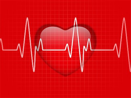 simsearch:400-05896732,k - Vector - Glossy Cardiogram Glass Red Heart Stock Photo - Budget Royalty-Free & Subscription, Code: 400-06066451