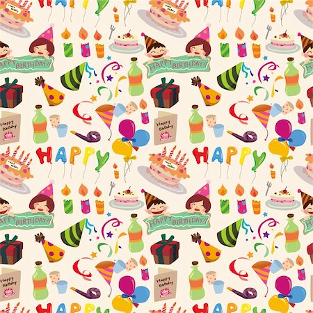 seamless birthday pattern Stock Photo - Budget Royalty-Free & Subscription, Code: 400-06066526