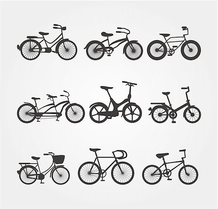 sports scooters - Set of Bicycle Vector Silhouettes Foto de stock - Super Valor sin royalties y Suscripción, Código: 400-06066528