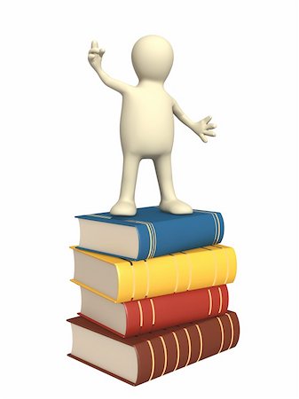 simsearch:400-06074785,k - 3d puppet with books. Isolated over white Stock Photo - Budget Royalty-Free & Subscription, Code: 400-06066634