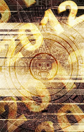 profecía - Mayan prophecy. Grunge background Foto de stock - Super Valor sin royalties y Suscripción, Código: 400-06066639