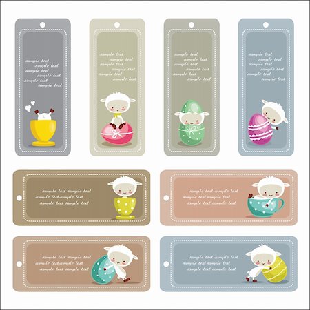 Cute easter labels, vector illustration Stock Photo - Budget Royalty-Free & Subscription, Code: 400-06066688