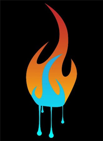 Abstract vector illustration of a fire with flowing water on bottom Foto de stock - Royalty-Free Super Valor e Assinatura, Número: 400-06066736