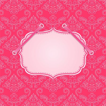 Pink Vintage Card with Decor and Blank Space Stock Photo - Budget Royalty-Free & Subscription, Code: 400-06066757