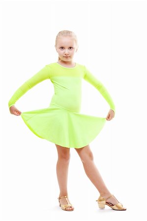 A young girl in a green costume does a pose Photographie de stock - Aubaine LD & Abonnement, Code: 400-06066765