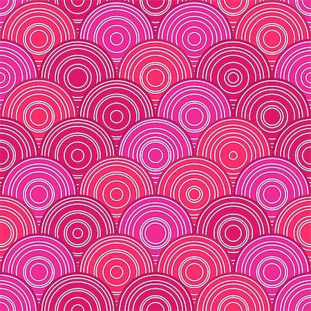 simsearch:400-08673224,k - Red Pink Seamless Pattern with Circles in Line. Vector Illustration Stock Photo - Budget Royalty-Free & Subscription, Code: 400-06066791