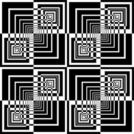 Seamless geometric pattern in op art design. Vector art. Stock Photo - Budget Royalty-Free & Subscription, Code: 400-06066877
