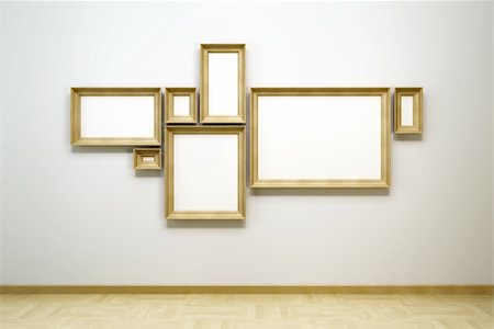 blank frames in the gallery, 3d rendering Stock Photo - Budget Royalty-Free & Subscription, Code: 400-06066967