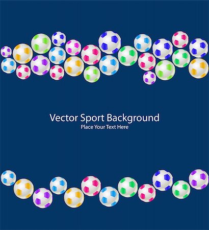 Soccer Ball Seamless Background. Football Vector Illustration on Dark Blue Background Stock Photo - Budget Royalty-Free & Subscription, Code: 400-06067295