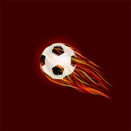 simsearch:400-04309950,k - Flying Soccer Ball with Flame on Dark Red Background. Vector Illustration. Foto de stock - Royalty-Free Super Valor e Assinatura, Número: 400-06067296