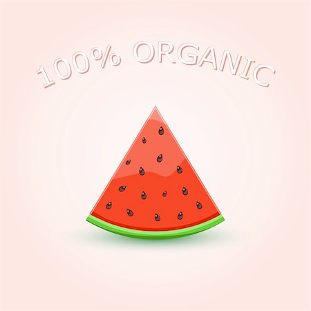 simsearch:400-05717203,k - 100% Organic Watermelon Slice on Light Background. Vector Stock Photo - Budget Royalty-Free & Subscription, Code: 400-06067298