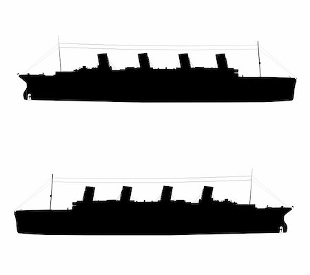 simsearch:400-06067620,k - titanic silhouette isolated on white background Stock Photo - Budget Royalty-Free & Subscription, Code: 400-06067619
