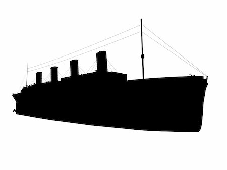 simsearch:400-06067620,k - titanic silhouette isolated on white background Stock Photo - Budget Royalty-Free & Subscription, Code: 400-06067644