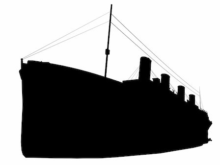 simsearch:400-06067620,k - titanic silhouette isolated on white background Stock Photo - Budget Royalty-Free & Subscription, Code: 400-06067645