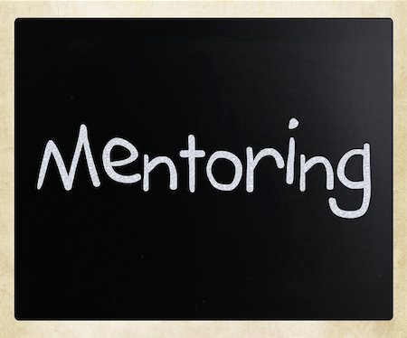 The word "Mentoring" handwritten with white chalk on a blackboard Stock Photo - Budget Royalty-Free & Subscription, Code: 400-06067650