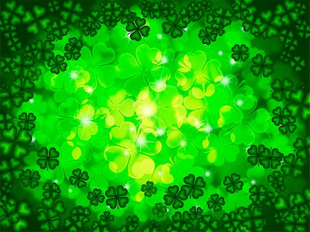 simsearch:400-08502521,k - St Patricks Day Four Leaf Clover Shamrock with Blurred Background Foto de stock - Super Valor sin royalties y Suscripción, Código: 400-06067724