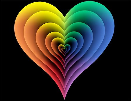 Seven Iridescent hearts on a black background Stock Photo - Budget Royalty-Free & Subscription, Code: 400-06067890