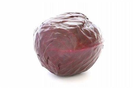 danicek (artist) - Whole raw red cabbage on white background Foto de stock - Super Valor sin royalties y Suscripción, Código: 400-06067956