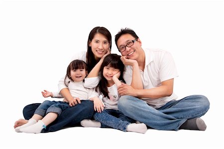 simsearch:400-07568470,k - asian family isolated on white Stockbilder - Microstock & Abonnement, Bildnummer: 400-06067984