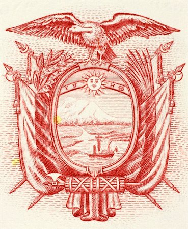 sucré - Ecuadorian Arms on 5 Sucres 1988 Banknote from Ecuador. Stock Photo - Budget Royalty-Free & Subscription, Code: 400-06068324