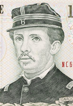 simsearch:400-05384689,k - Ignacio Carrera Pinto (1848-1882) on 1000 Pesos 2007 Banknote from Chile. Chilean hero of the War of the Pacific. Stock Photo - Budget Royalty-Free & Subscription, Code: 400-06068345